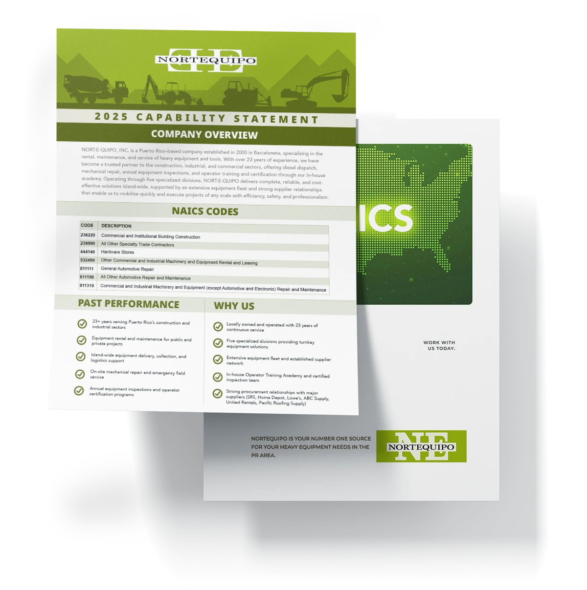 A preview of the capability statement for nortequipo